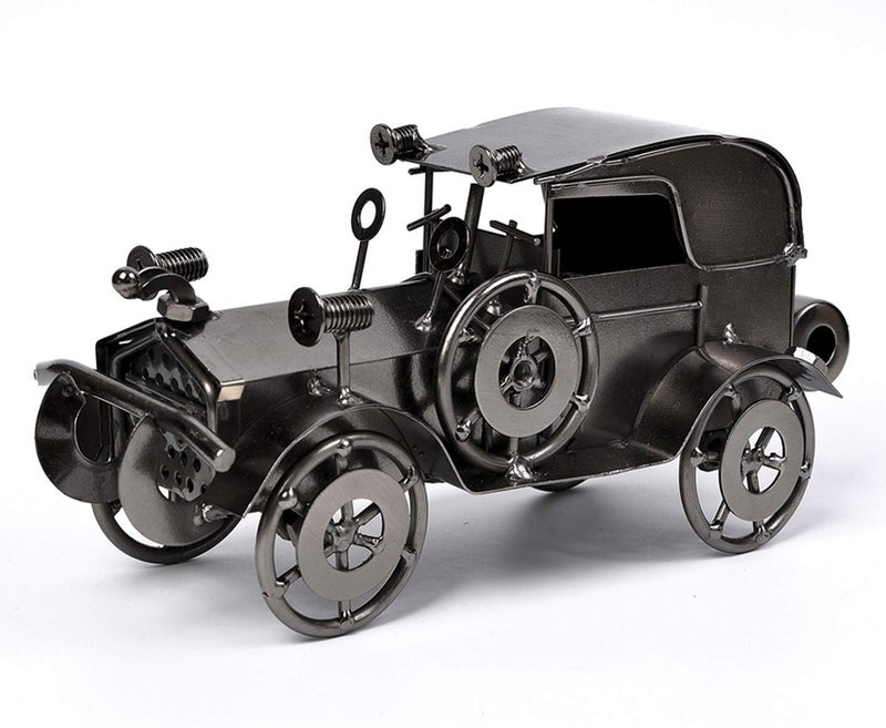 MOYODOR Metal Antique Vintage Car Model Handcrafted Collections Collectible Vehicle for Bar or Home Decor Decoration Great Gift (Black-Silver)  unisex - Image 1